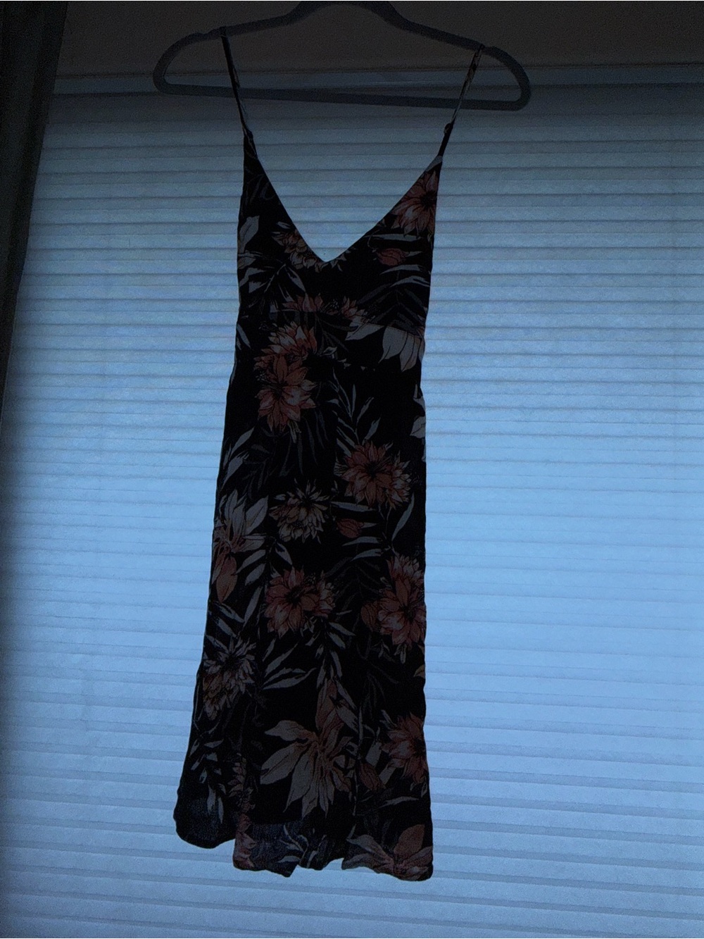 Rip Curl Black Mini Dress with Peach Floral Print - Picture 3 of 3